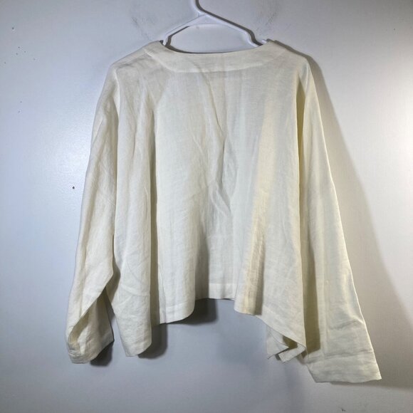 Womens Eskandar Lagenlook Linen Jacket Cream Esk Size O (US 6/8) - Picture 2 of 14